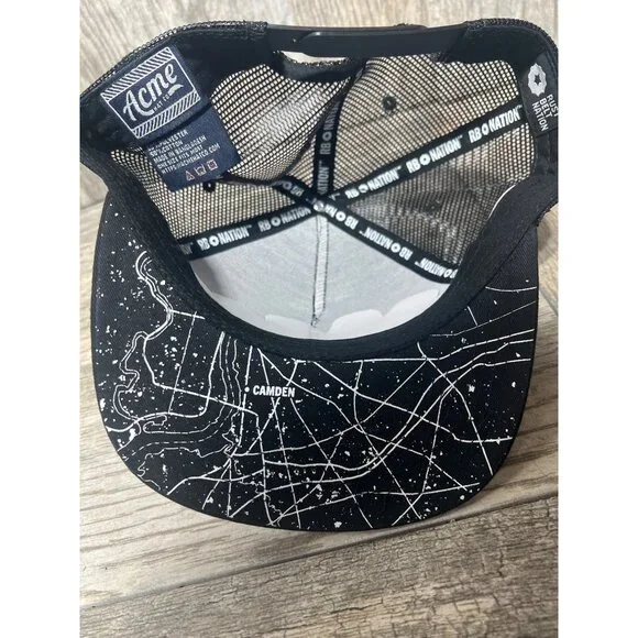 Rust Belt Nation Local Camden Black Foil Snapback Trucker Hat Mesh RBN NWOT - Picture 6 of 8